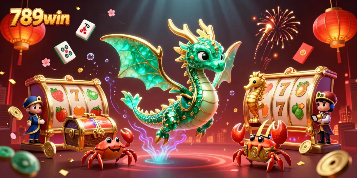 Immerse in 789win's vibrant slots adventure with a 3D sea dragon and treasure quest.