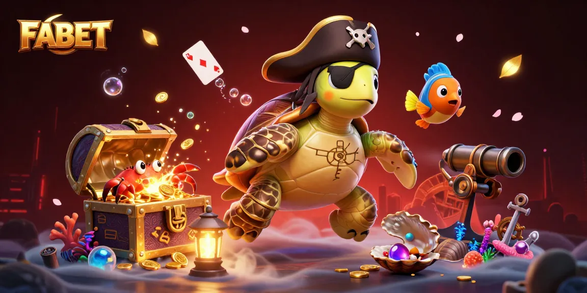 Join FABET's adventurous pirate turtle in a thrilling underwater casino treasure dive.