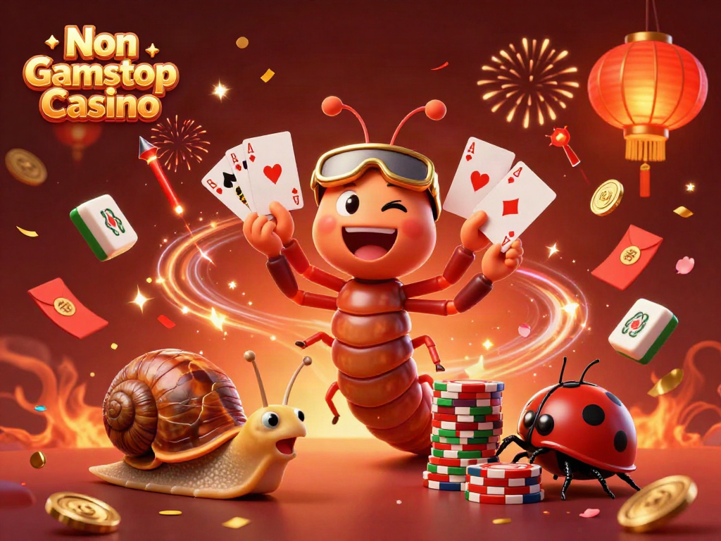 Play cards and stack chips at a Non Gamstop Casino featuring vibrant 3D characters.