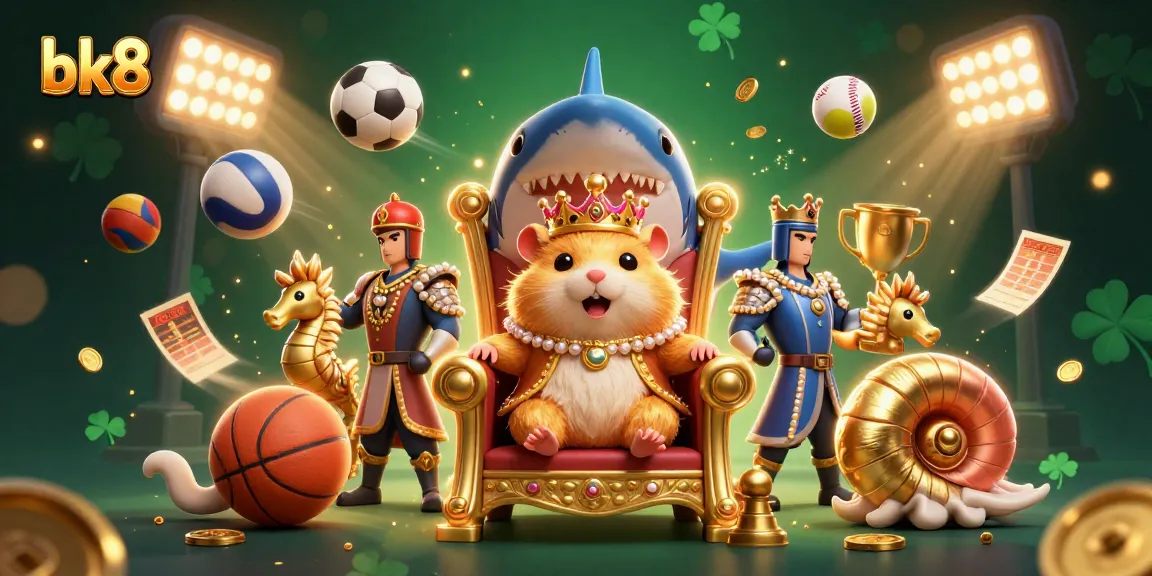 Experience exciting gameplay at bk8 with a dynamic scene featuring a golden hamster king among thrilling sports elements.