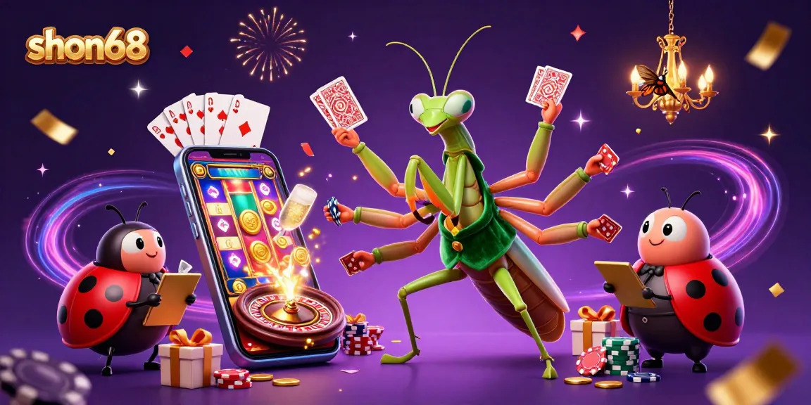 Experience thrilling gameplay with shon68's vibrant illustrations depicting casino action.