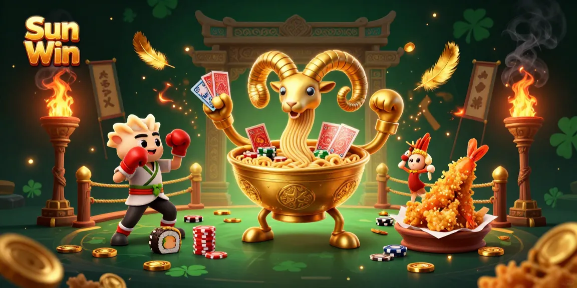Engage in winning strategies at Sun Win with vibrant casino-themed characters in a dynamic scene.