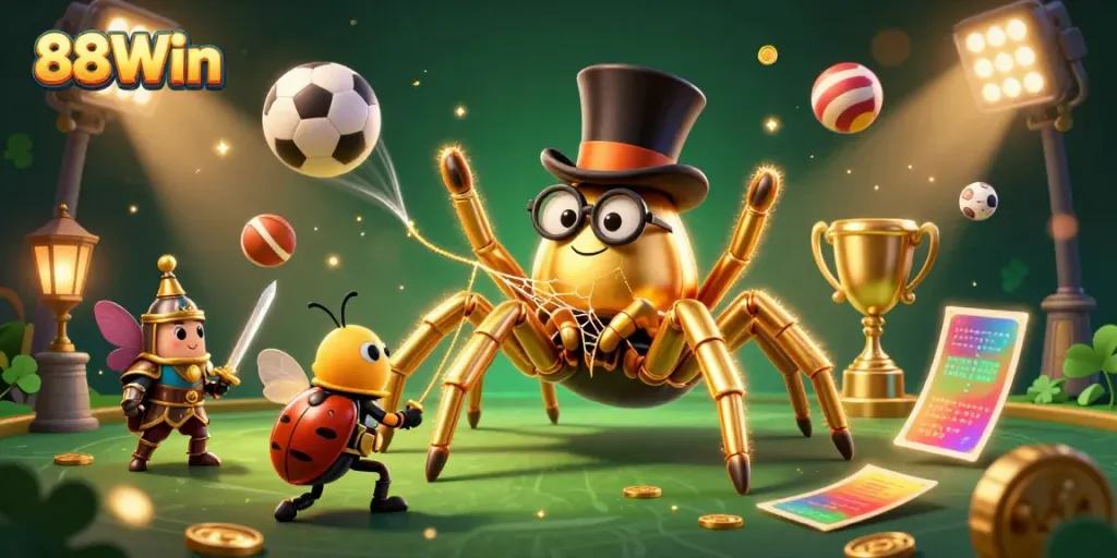 Experience the thrill of 88Win with dynamic casino elements and engaging characters!