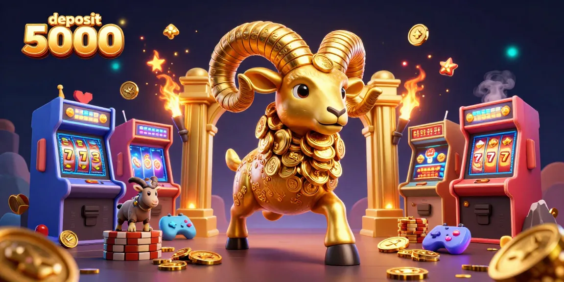 Engage in thrilling gameplay with deposit 5000 as golden ram charges through a vibrant casino scene.